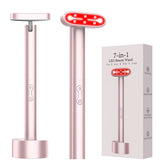7 Colors Red Light LED Beauty Facial Wand EMS Microcurre Vibration Skin Rejuvenation 