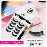 Magnetic Eyelashes 3D Faux Mink Eyelash Makeup Magnet Lashes Eyeliner 